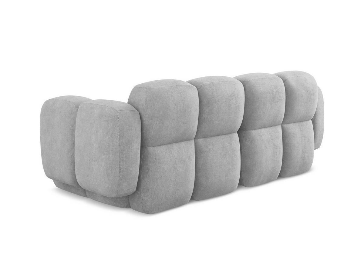 2-SITZER SOFA Chenille Stoff Grau - Hellgrau/Schwarz, Holzwerkstoff/Kunststoff (210/72/115cm) - Makamii