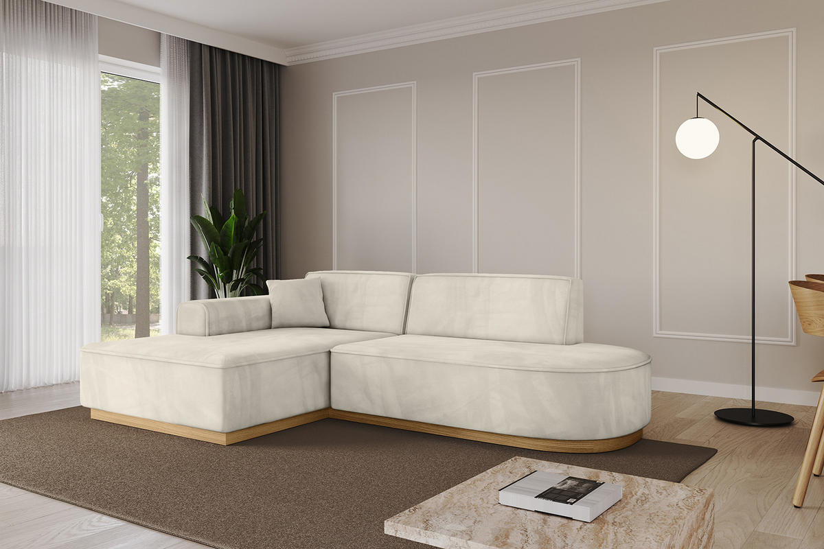 ECKSOFA Ottomane Links IREA-L1-v2 - 234x171x83 cm Dunkelgrau - Ecru, Holzwerkstoff/Textil (234/171cm) - ALTDECOR