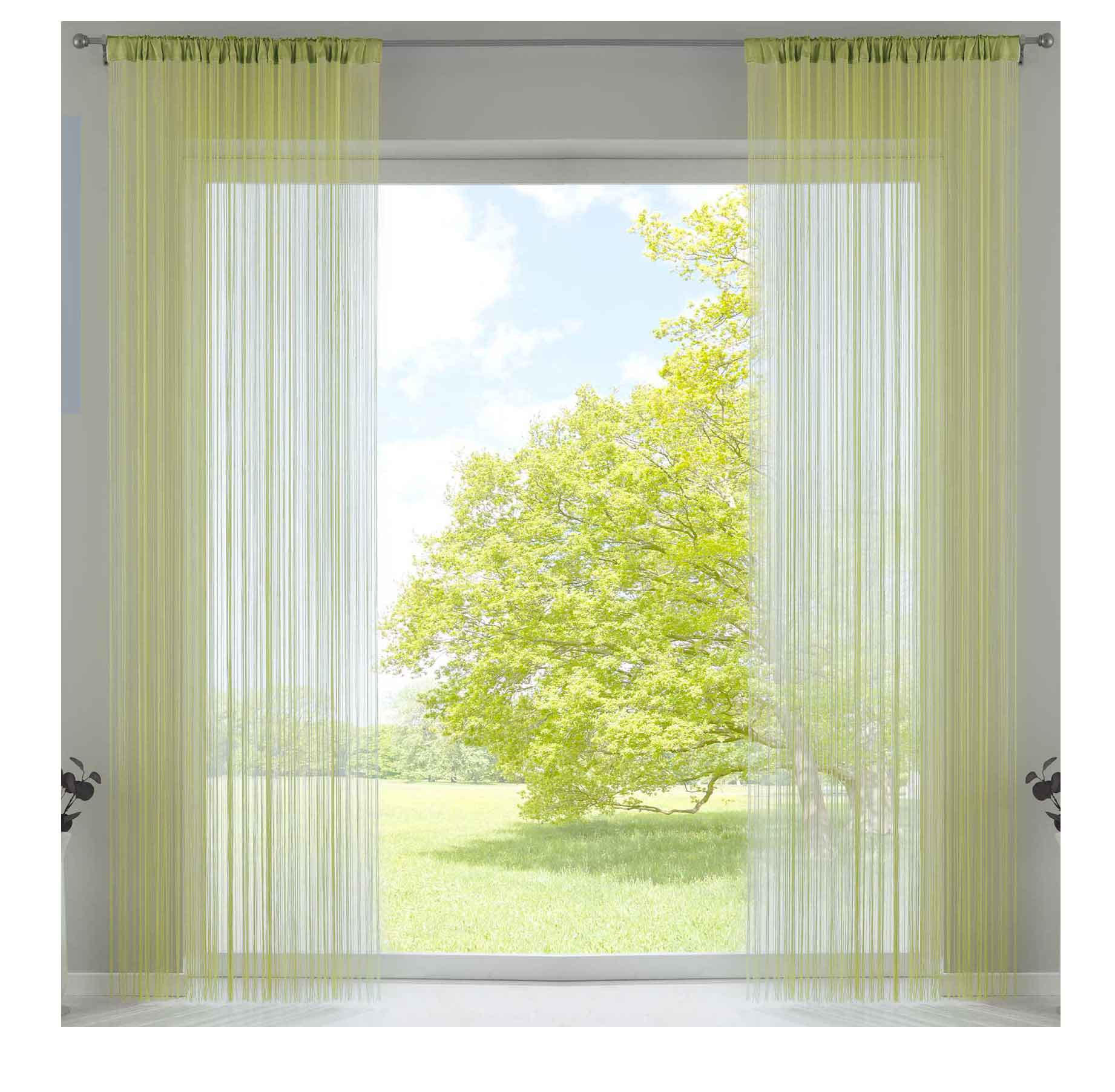 FADENGARDINE 2ER SET HxB 250x140 cm Apfelgrün - Grün, Textil (140/250cm) - Gardinenbox