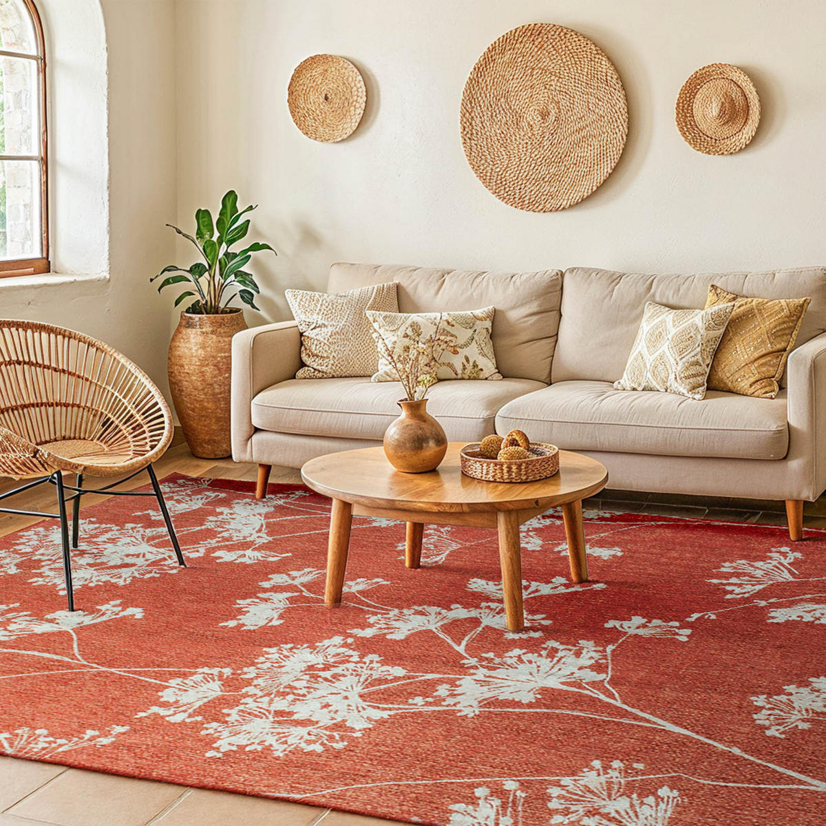 PREPROGA Parsley Inflorescence 140/200 cm - rdeča, umetna masa/tekstil (140/200cm) - Lola&Moi