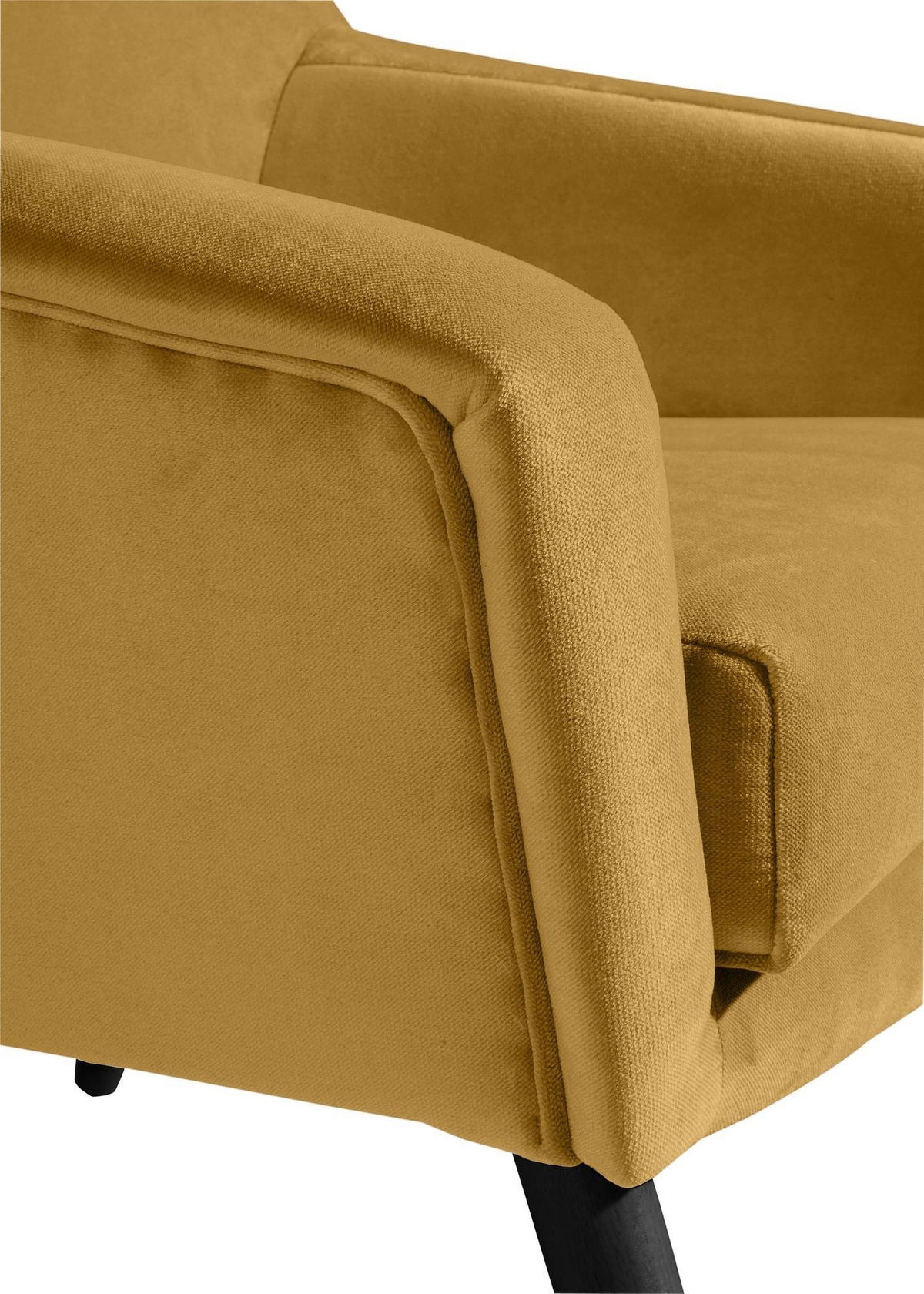 SESSEL Kachka Bezug Samtvelour Buche schwarz / mais - Currygelb/Buche Kolonial, Kunststoff (71/81/67cm) - 58aufmkessel