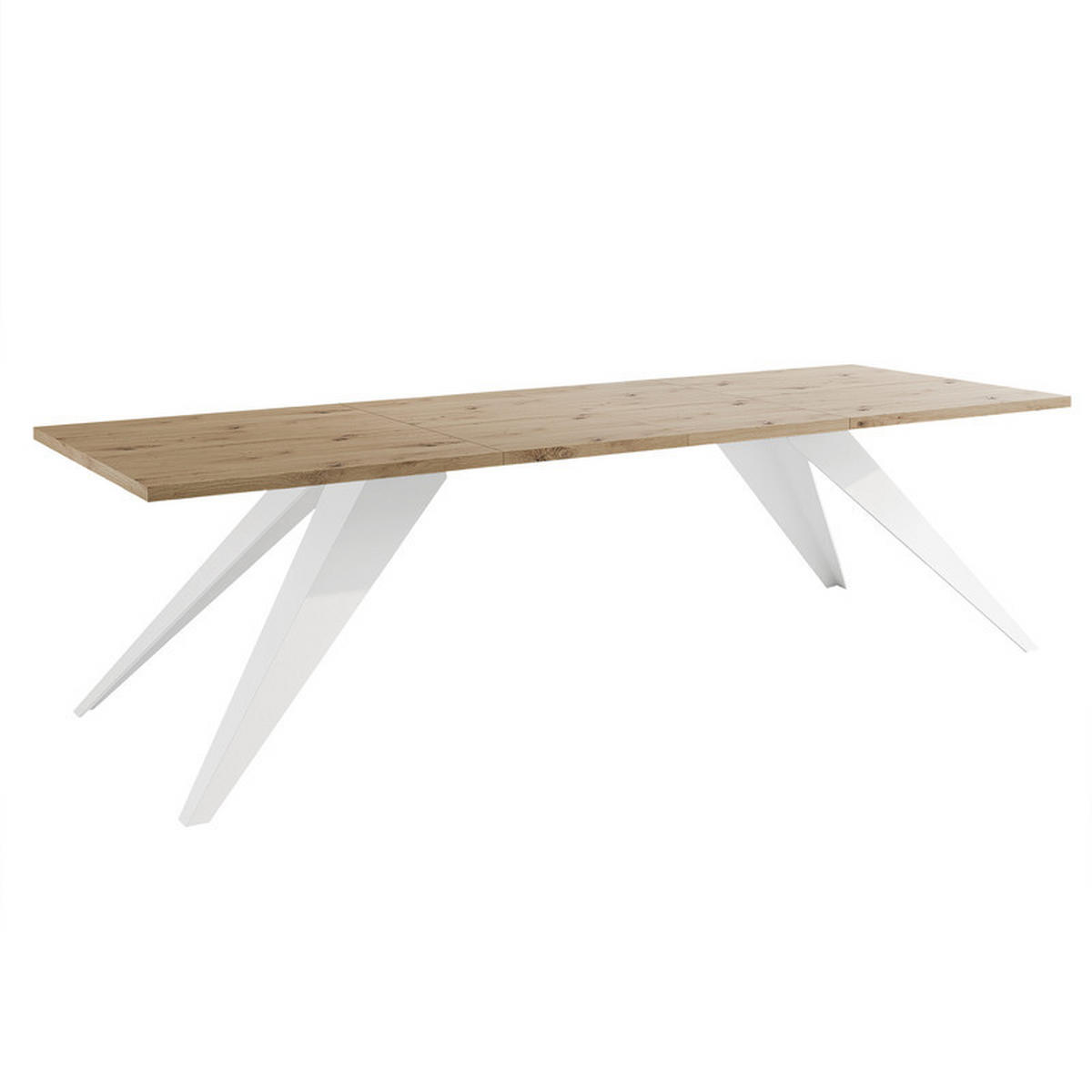 AUSZIEHTISCH XANDRO 140/80/76 cm mit Metallgestell, Weiß / Artisan-Eiche - Weiß/Eiche Artisan, Holzwerkstoff/Metall (80/140/76cm) - Idohome