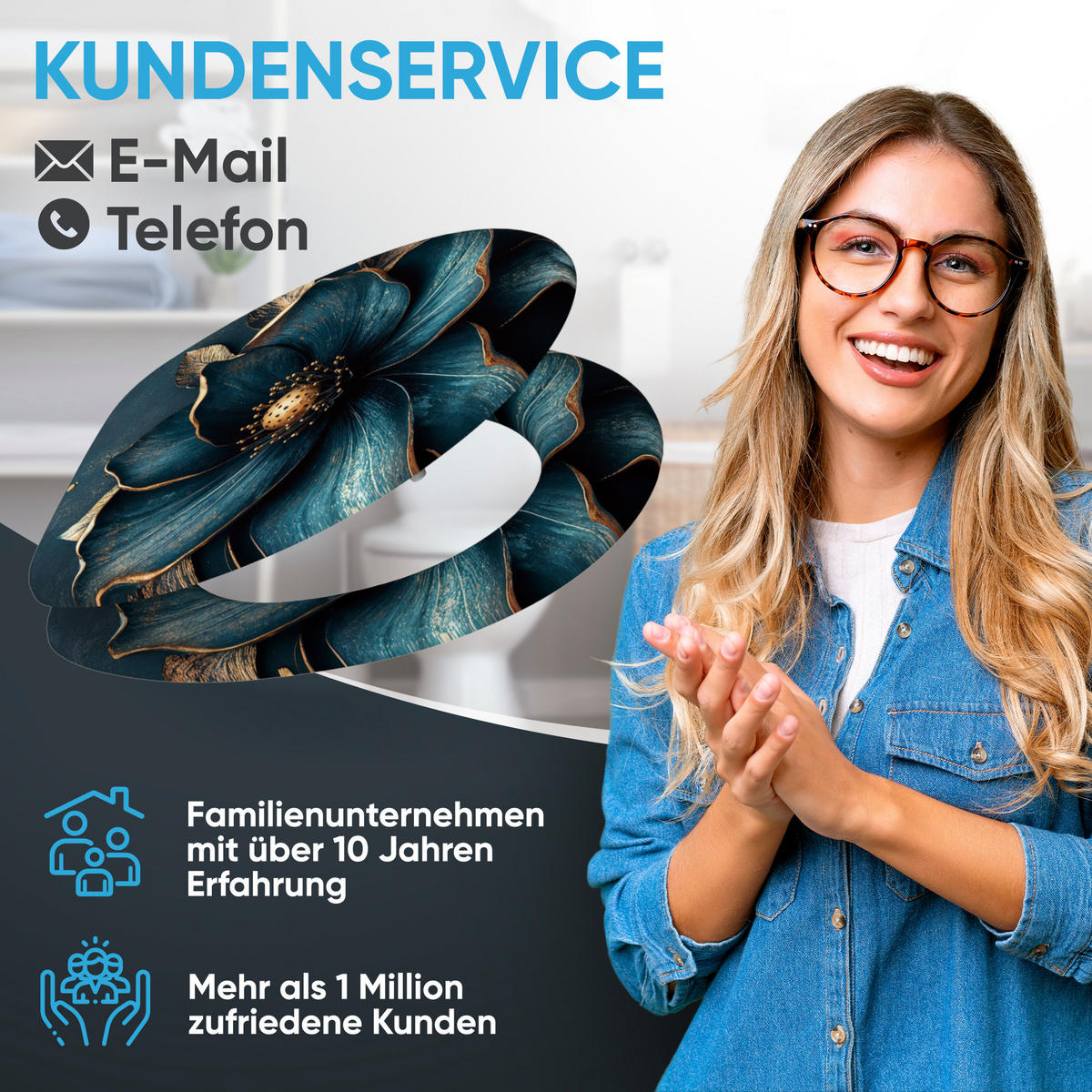 WC Sitz mit Absenkautomatik Bellezza - Blau, Holzwerkstoff (38/6/47cm) - Sanilo