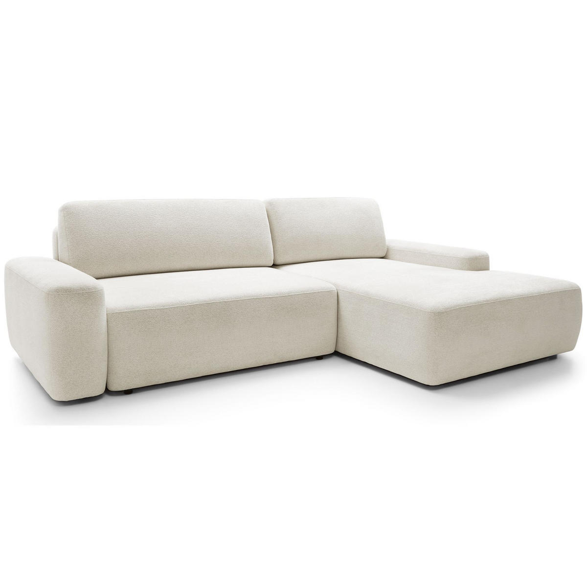 ECKSOFA Baleo Creme Chenille-Bezug - Creme/Schwarz, Kunststoff/Textil (264/162cm) - Selsey