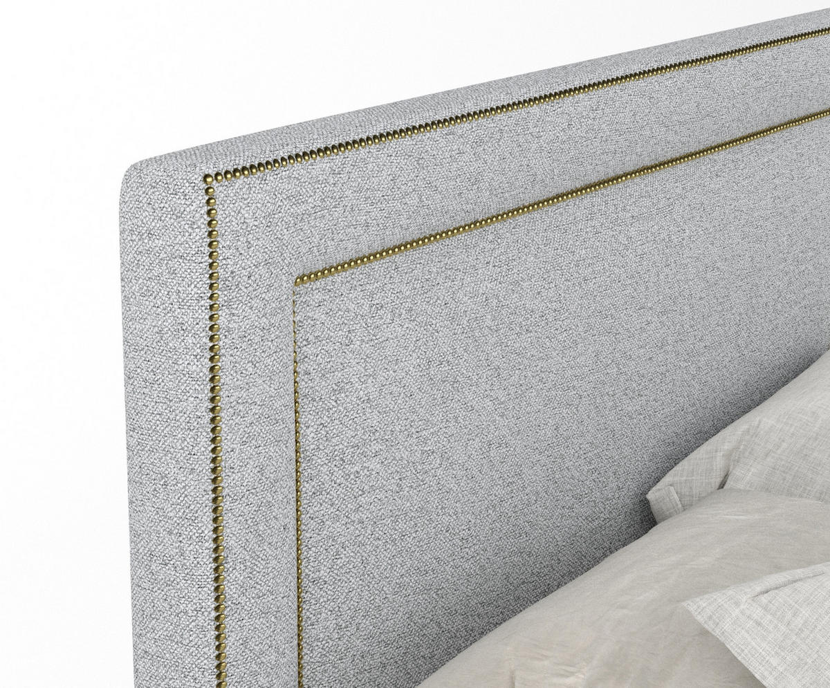 BOXSPRINGBETT Luxora Hellgrau 140/200 cm - Hellgrau/Schwarz, Holz/Holzwerkstoff (140/200cm) - Maison de Reve