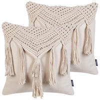 DEKOKISSEN 2er-Set Beige 45/45 cm Bedadi - Beige, Textil (45/45cm) - Beliani