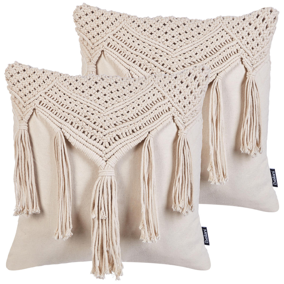 DEKOKISSEN 2er-Set Beige 45/45 cm Bedadi - Beige, Textil (45/45cm) - Beliani