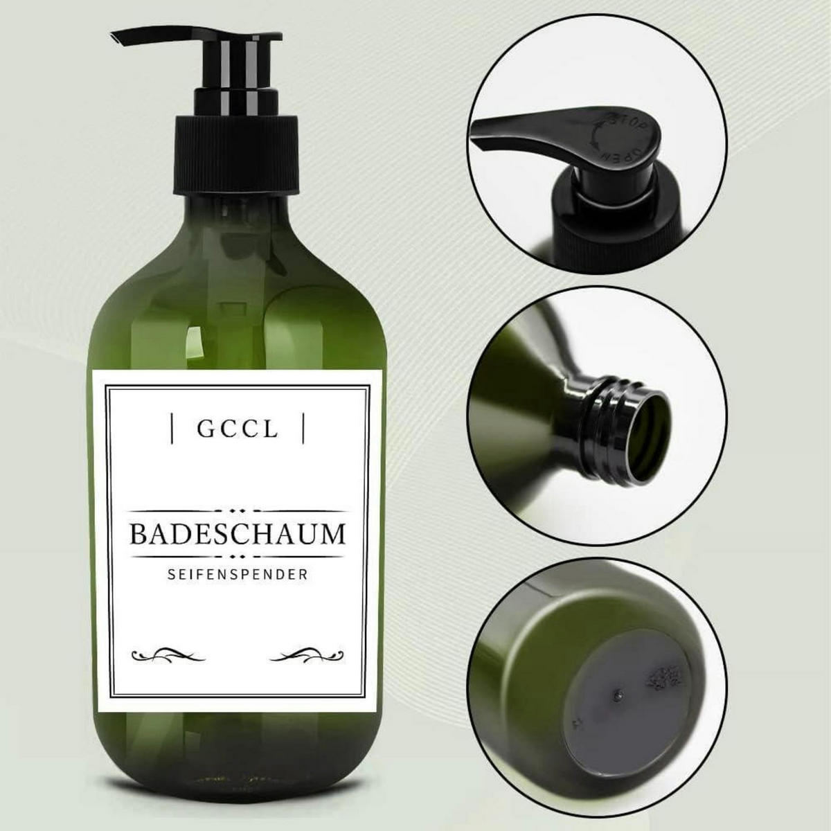 PUMPFLASCHEN 4er Set 500 ml Grün - Grün, Kunststoff (5/15/5cm)