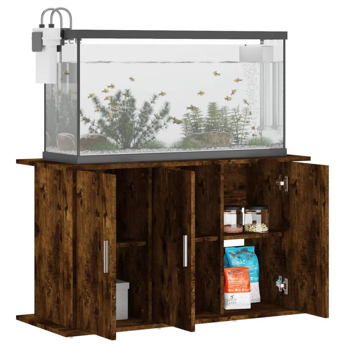 AQUARIUMSTÄNDER Räuchereiche 101/41/58 Cm Holzwerkstoff - Dunkelbraun, Holzwerkstoff (41/58/101cm) - vidaXL