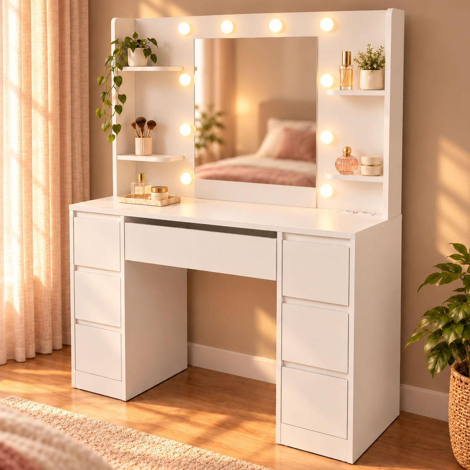 Juskys SCHMINKTISCH Malia mit LED jetzt nur online ➤