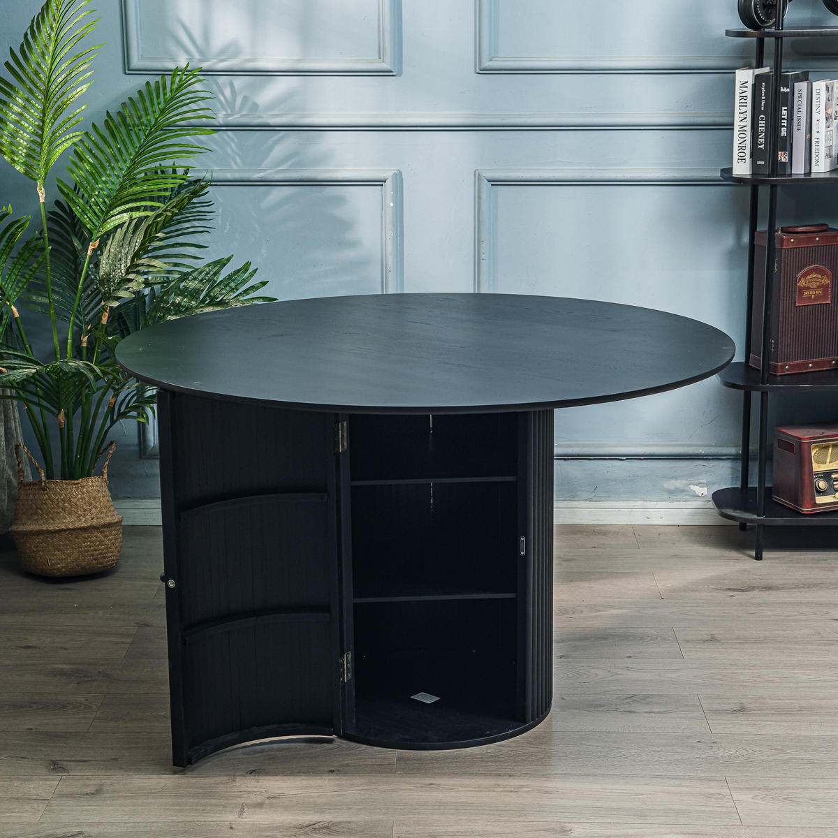ESSTISCH Rund Schwarz 120 x 120 x 75 (cm) - Schwarz, Holz (120/120/75cm) - Nordlys