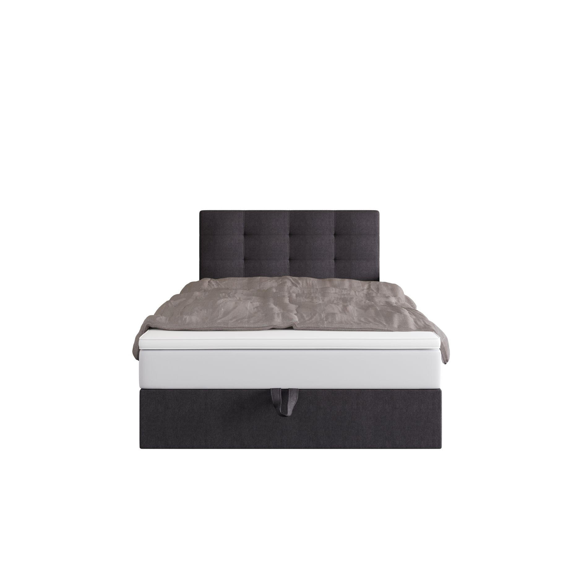 BOXBETT DUO 1 90x200 Cosmic 97, mit Matratze H3, Bonell und Topper, Grau - Grau, Holz/Kunststoff (90/200cm) - Bedante
