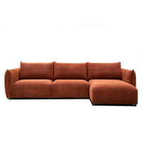 ECKSOFA TAUER 5-Sitzer, orange - Schwarz/Orange, Holzwerkstoff/Kunststoff (294/173cm) - Courtois Laville