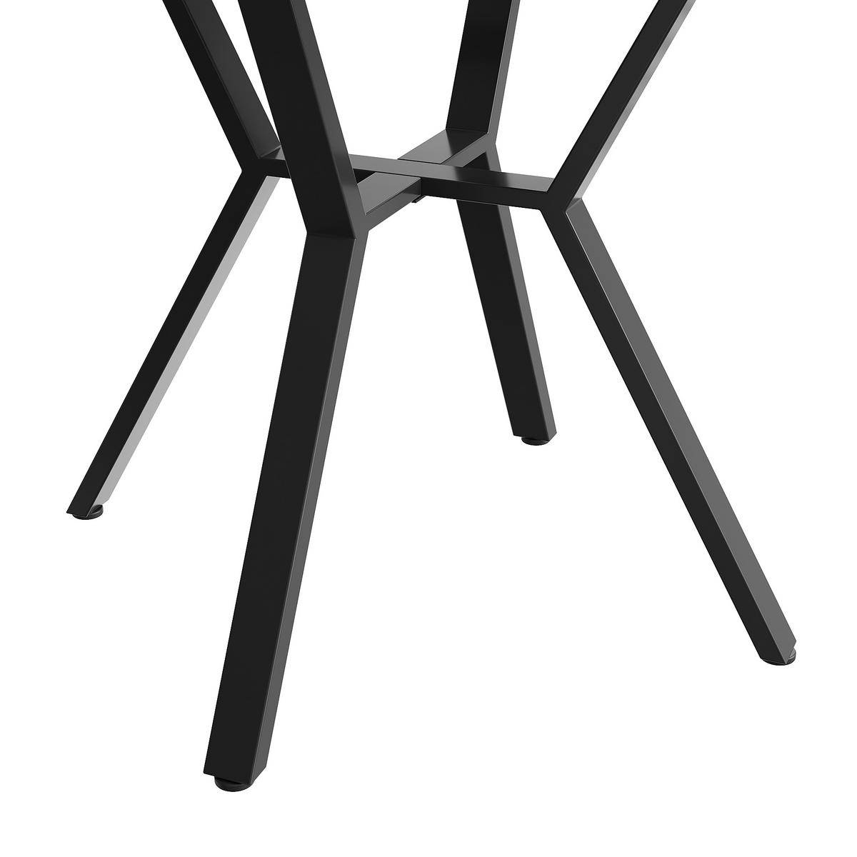 JÍDELNÍ STŮL kulatý, vzhled mramoru, Ø 100 cm s kovovou podnoží do X - černá, kompozitní dřevo (100/100/75cm) - Urban Meuble