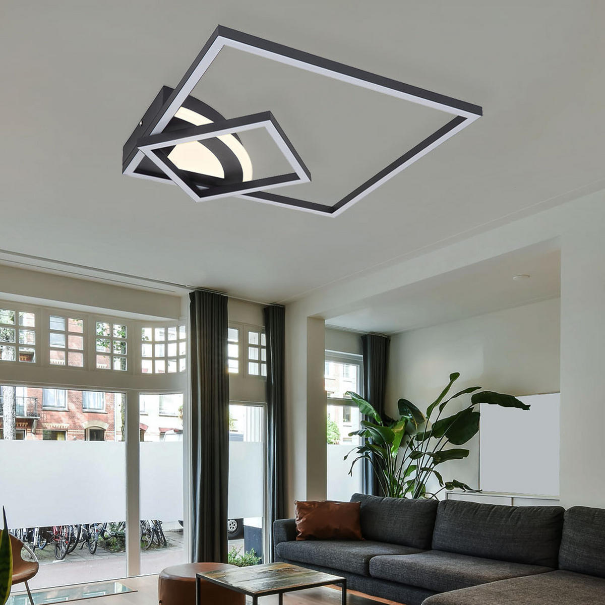 LED DECKENLEUCHTE TINY Schwarz Opal - Schwarz, Metall (41/41/7cm)