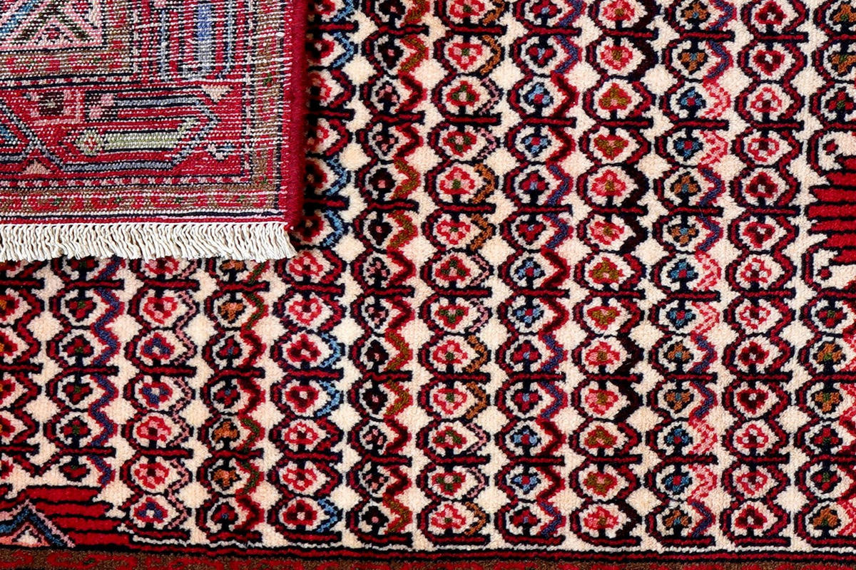 LÄUFER Orient handgeknüpft Assadabad Beige, Rot 210/76 cm Schurwolle - Beige/Rot, Textil (76/210cm) - Looma