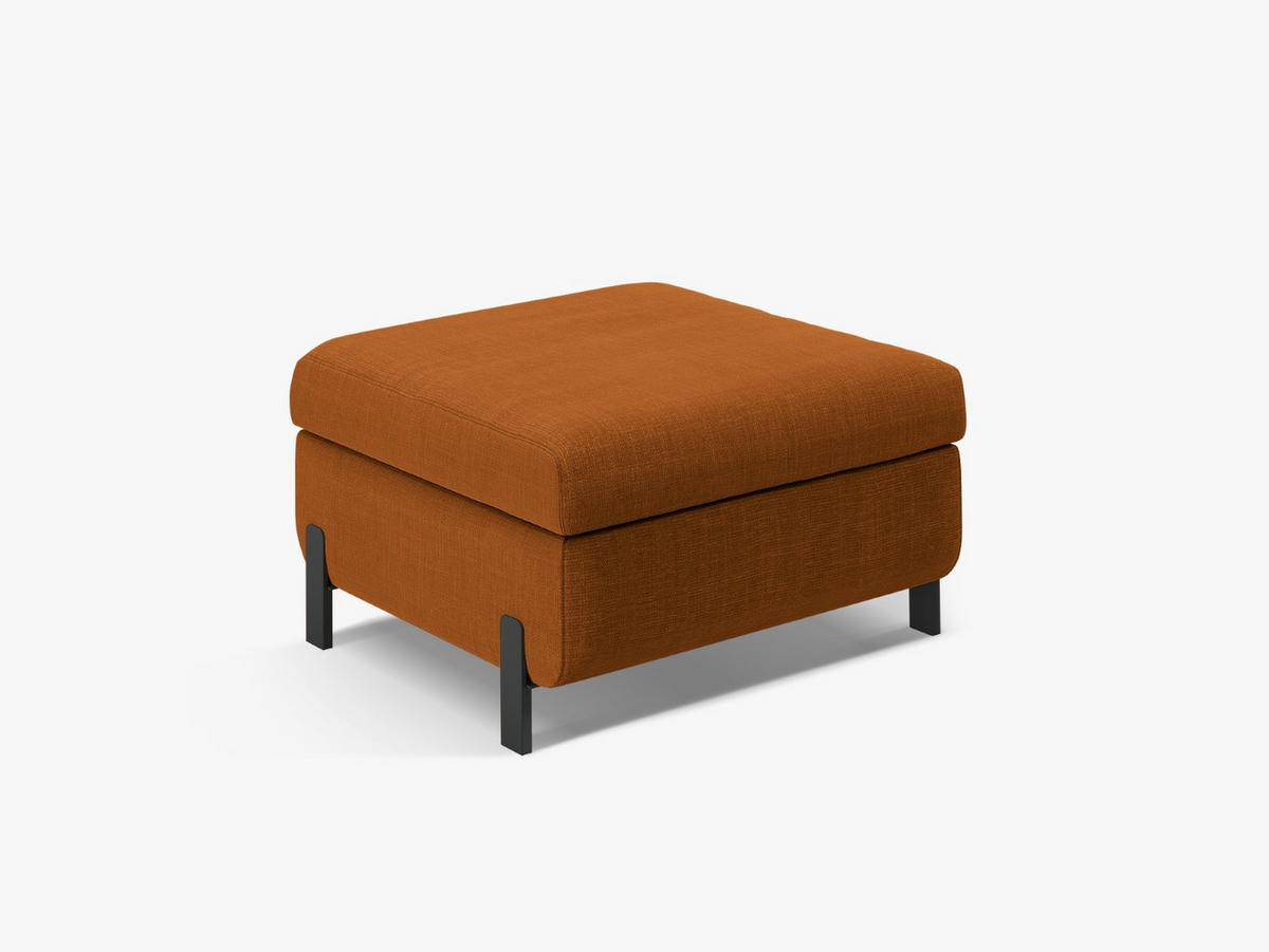 POLSTERHOCKER mit Kasten Gloria aus strukturiertem Stoff ziegelrot - Orange, Textil (72/46/87cm) - Micadoni