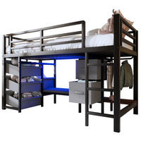 HOCHBETT 90/200 cm Schwarz aus Metall mit LED-Beleuchtung - Schwarz, Metall (90/200cm) - OKMYHOME