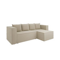 ECKSCHLAFSOFA AURIX Schlafsofa mit Bettkasten, Creme - Creme, Holz (150/244cm) - Panda Möbel
