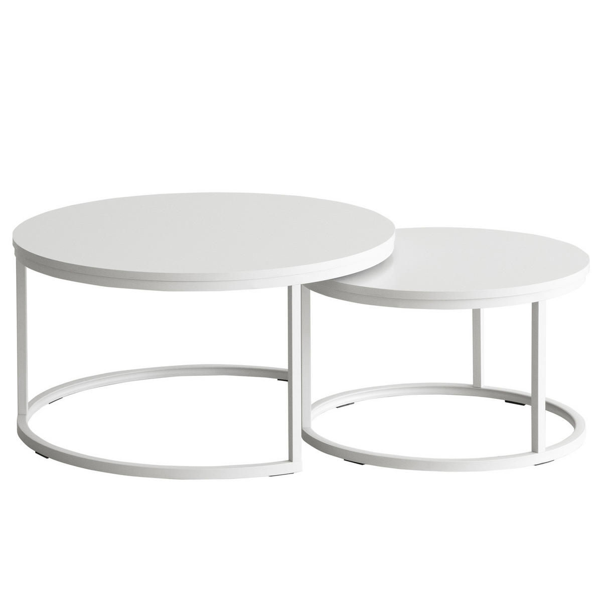 COUCHTISCH 2er-Set - Kaschmir - Beige, Holzwerkstoff/Metall (74/74/40cm) - home24