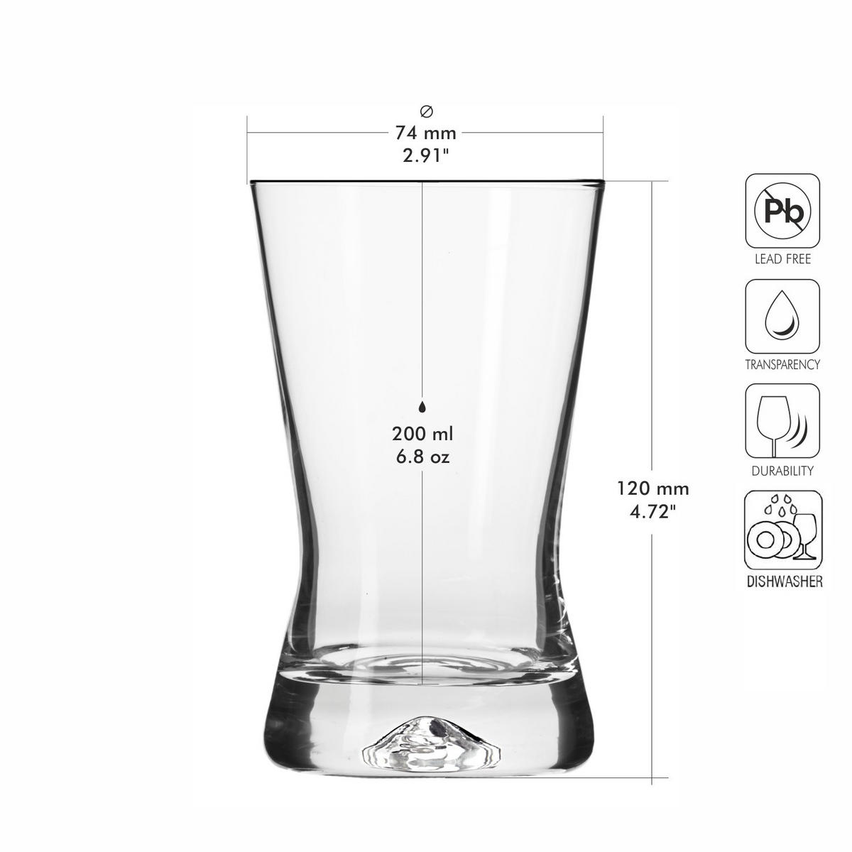 WASSERGLÄSER, 6er-Set, 200 ml - Transparent, Glas (0.2L) - Krosno Glass