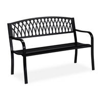 GARTENBANK - Schwarz, Metall (127/87/60cm) - Relaxdays