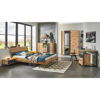 JUGENDZIMMER Texel in Plankeneiche und Grafit 7 teiliges Kinderzimmer Komplett Set - Braun, Holzwerkstoff (120/200/80cm)