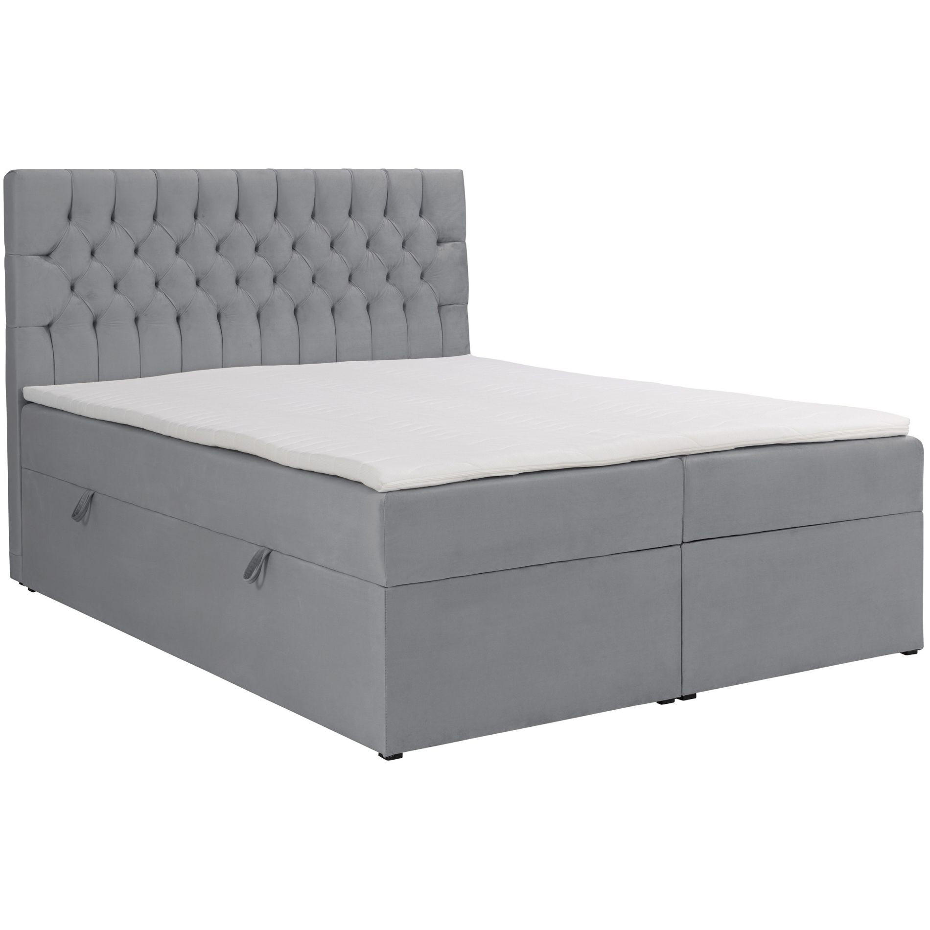 BOXBETT Daissy Grau Samt 140x200 cm - Grau, Textil (140/200cm) - Selsey