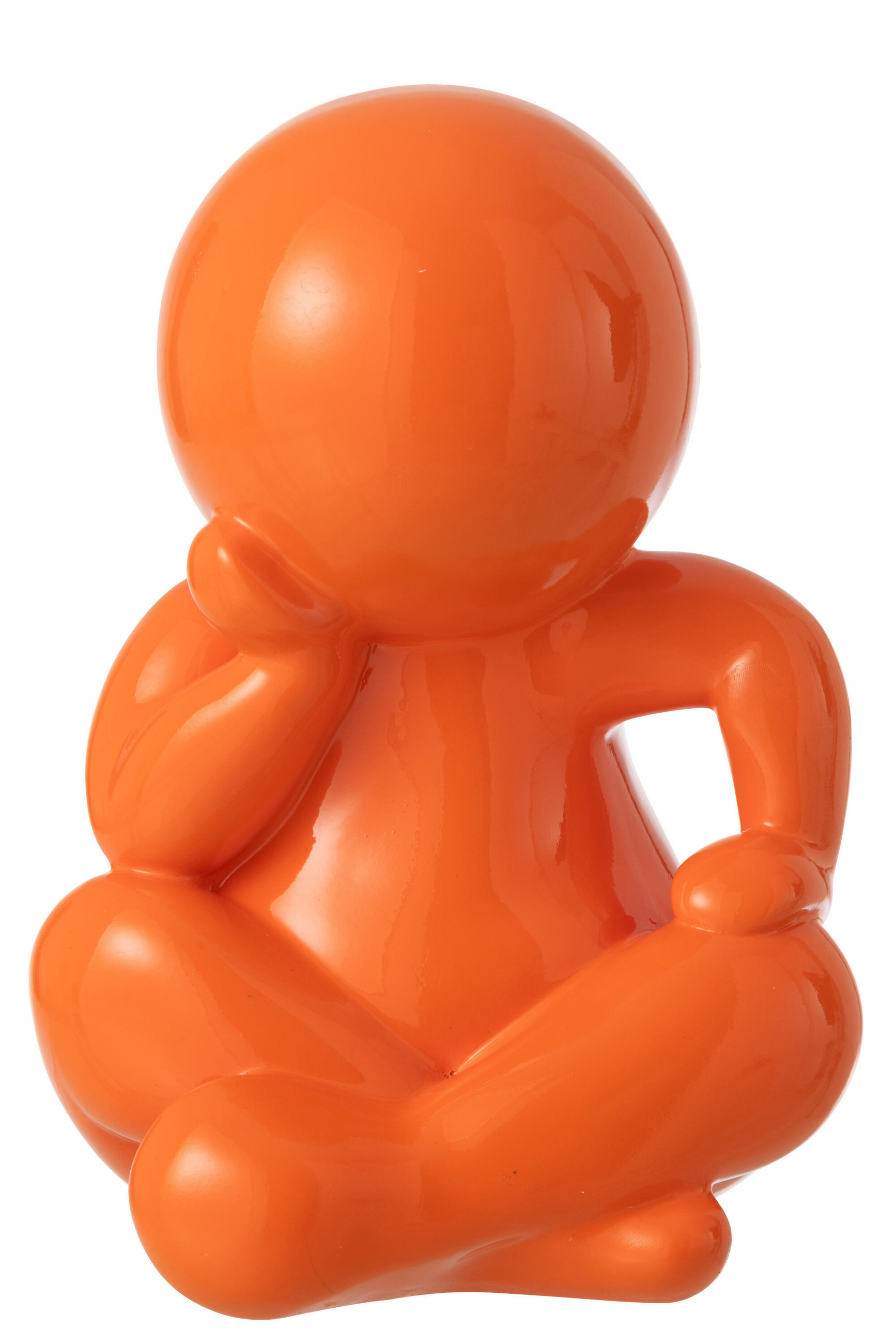 FIGUR MARCEL Orange - Orange, Glas/Naturmaterialien (22.5/35.5/25cm) - J-Line