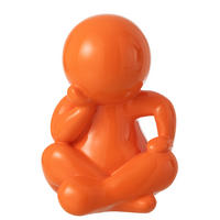 FIGUR MARCEL Orange - Orange, Glas/Naturmaterialien (22.5/35.5/25cm) - J-Line