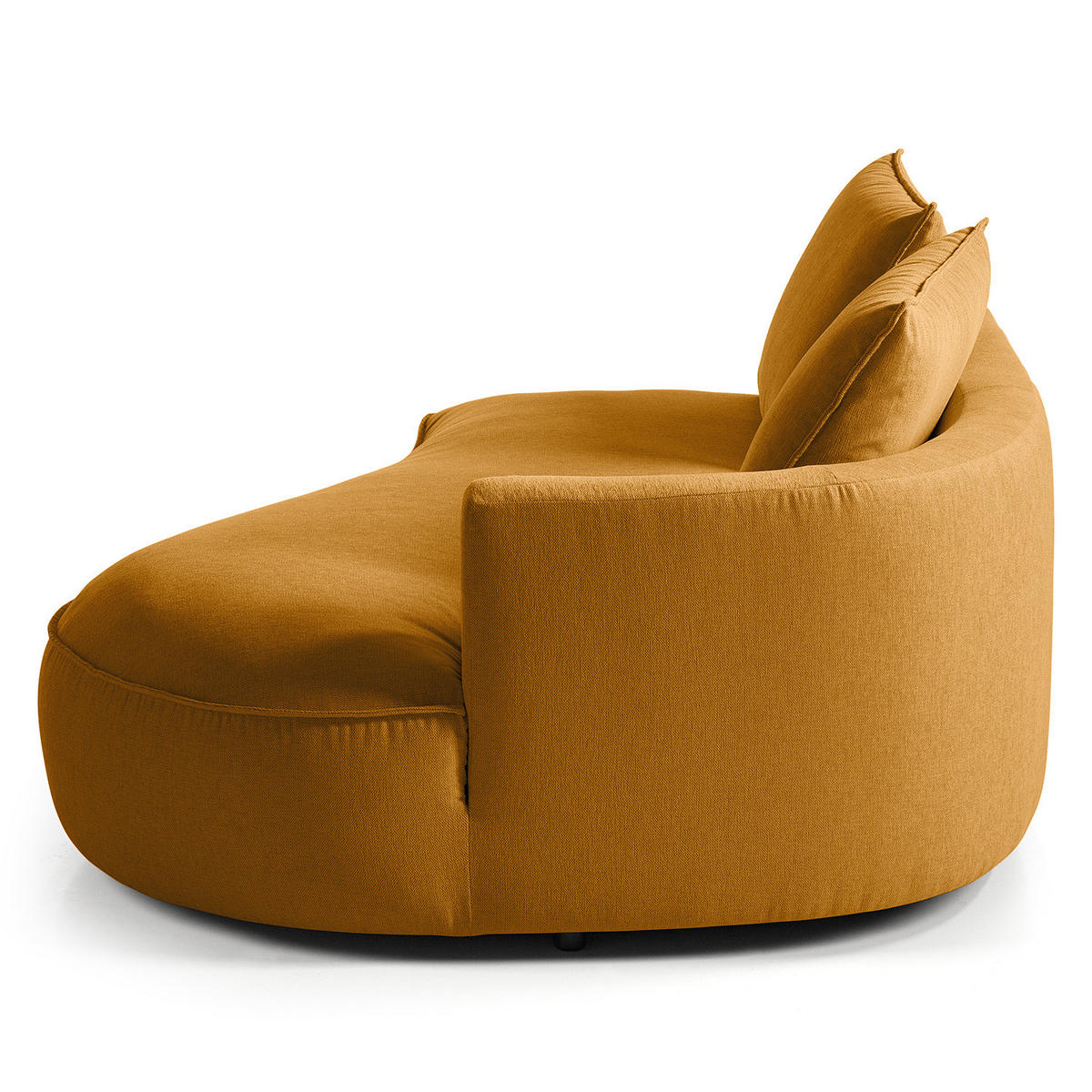 OTTOMANE - modular - Schwarz/Orange, Kunststoff/Textil (196/82/146cm) - home24