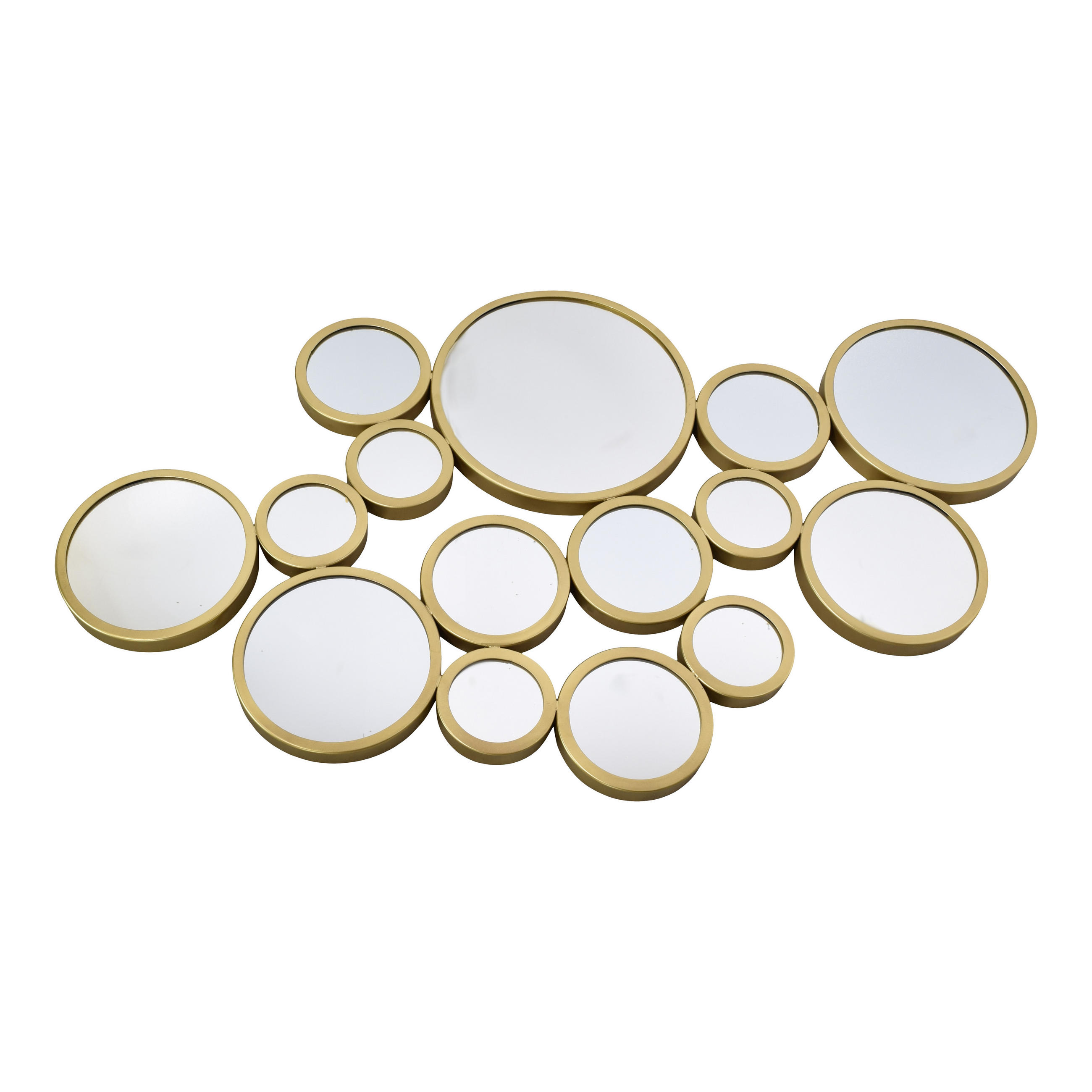 WANDSPIEGEL Bubbles Gold - Goldfarben, Metall (115/62/4cm) - LOFT42