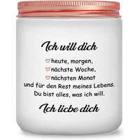DUFTKERZE Lavendel Ich liebe dich 50h Brenndauer - Weiß, Paraffin (9cm)