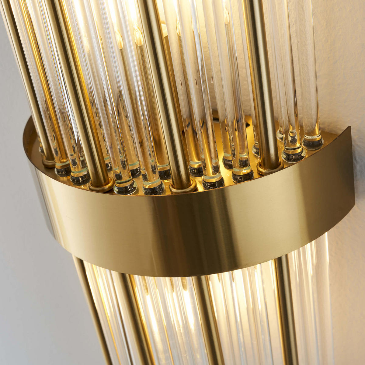 WANDLEUCHTE Dania, Transparent und goldfarben, 60cm - Transparent, Glas (20/60/20cm) - KOSILUM