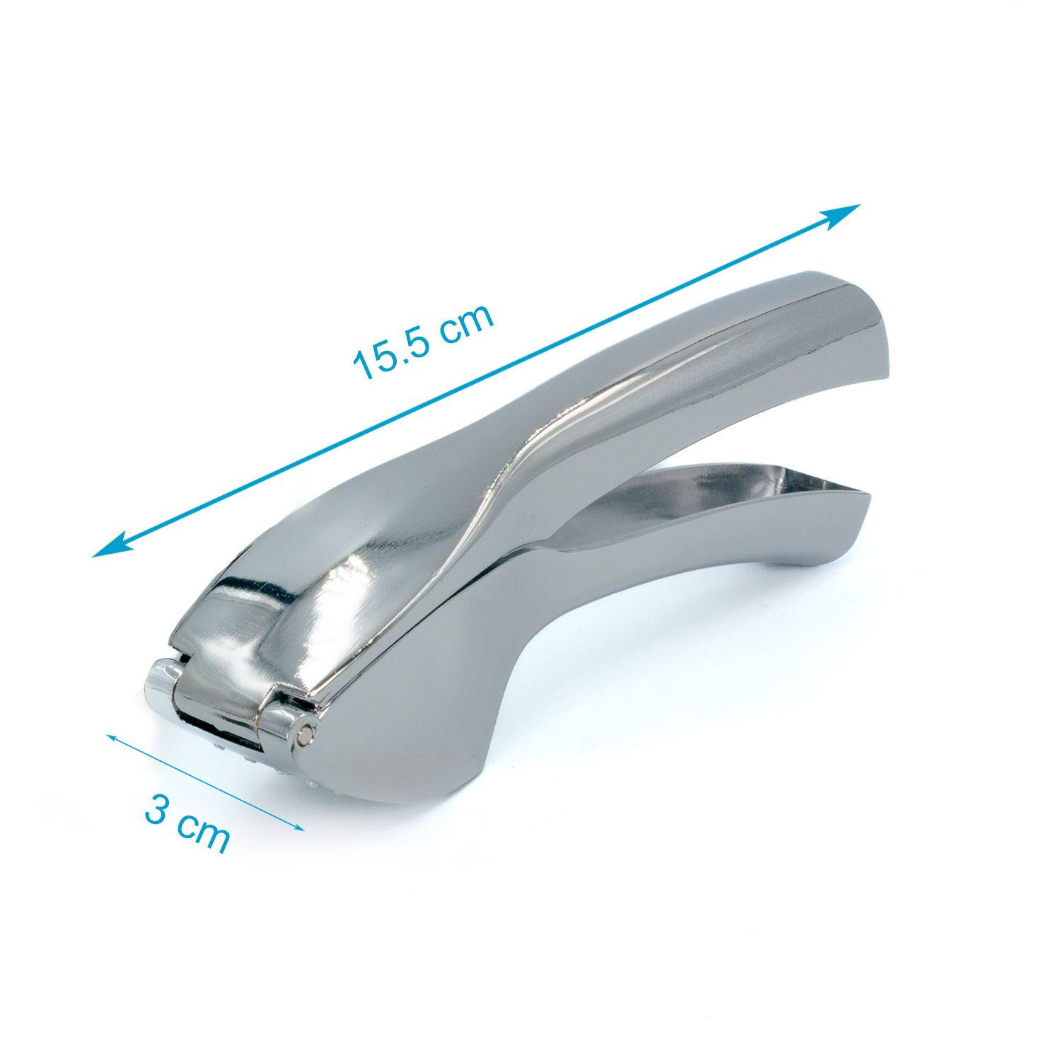 KNOBLAUCHPRESSE mit Silikonschäler und Reinigungsbürste (3-tlg.) - Silberfarben, Metall (15.5cm) - Intirilife