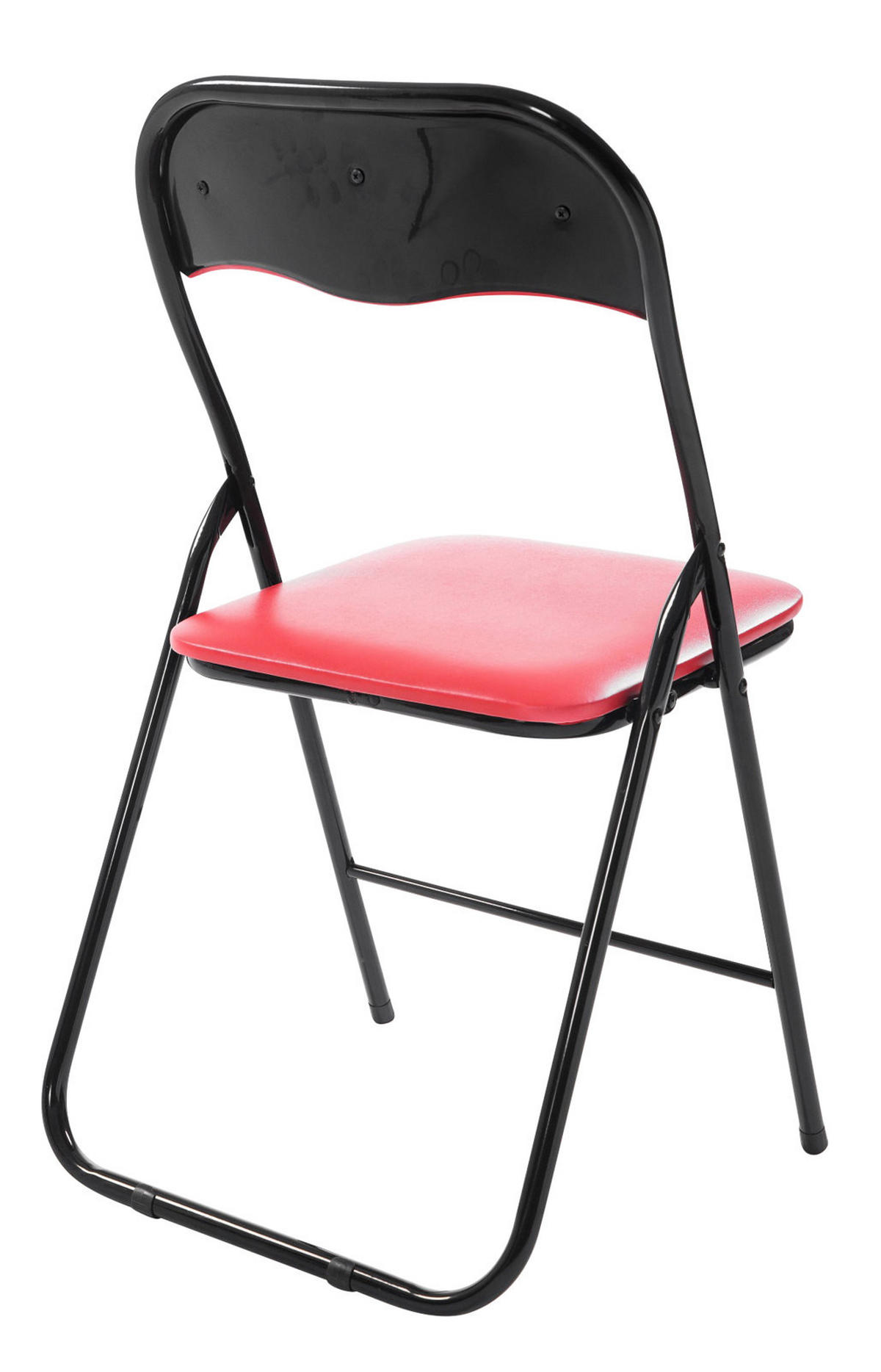 BESUCHERSTUHL Lederlook rot/schwarz - Rot/Schwarz, Textil/Metall (45/78/45cm) - CLP