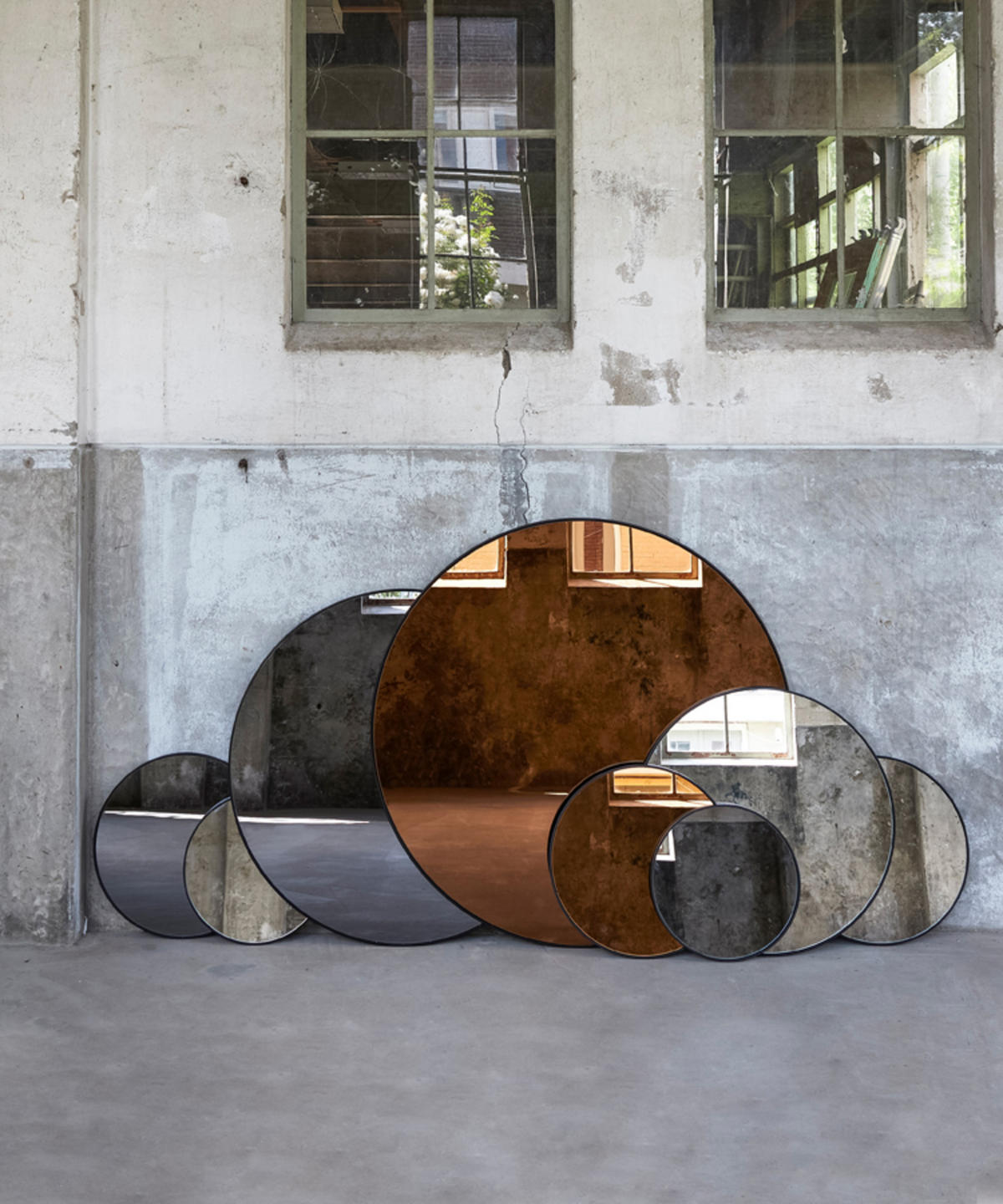 SPIEGEL Espejo Schwarz Ø70/70 cm - Transparent, Metall (1.5/70/70cm) - Light & Living