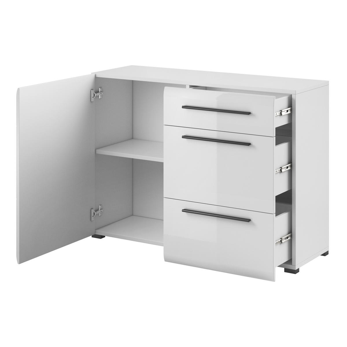 KOMMODE TULLIA 120/86/39 cm mit 3 Schubladen und 1 Türen Eichefarben - Eichefarben, Holzwerkstoff (120/86/39cm) - MASSENO