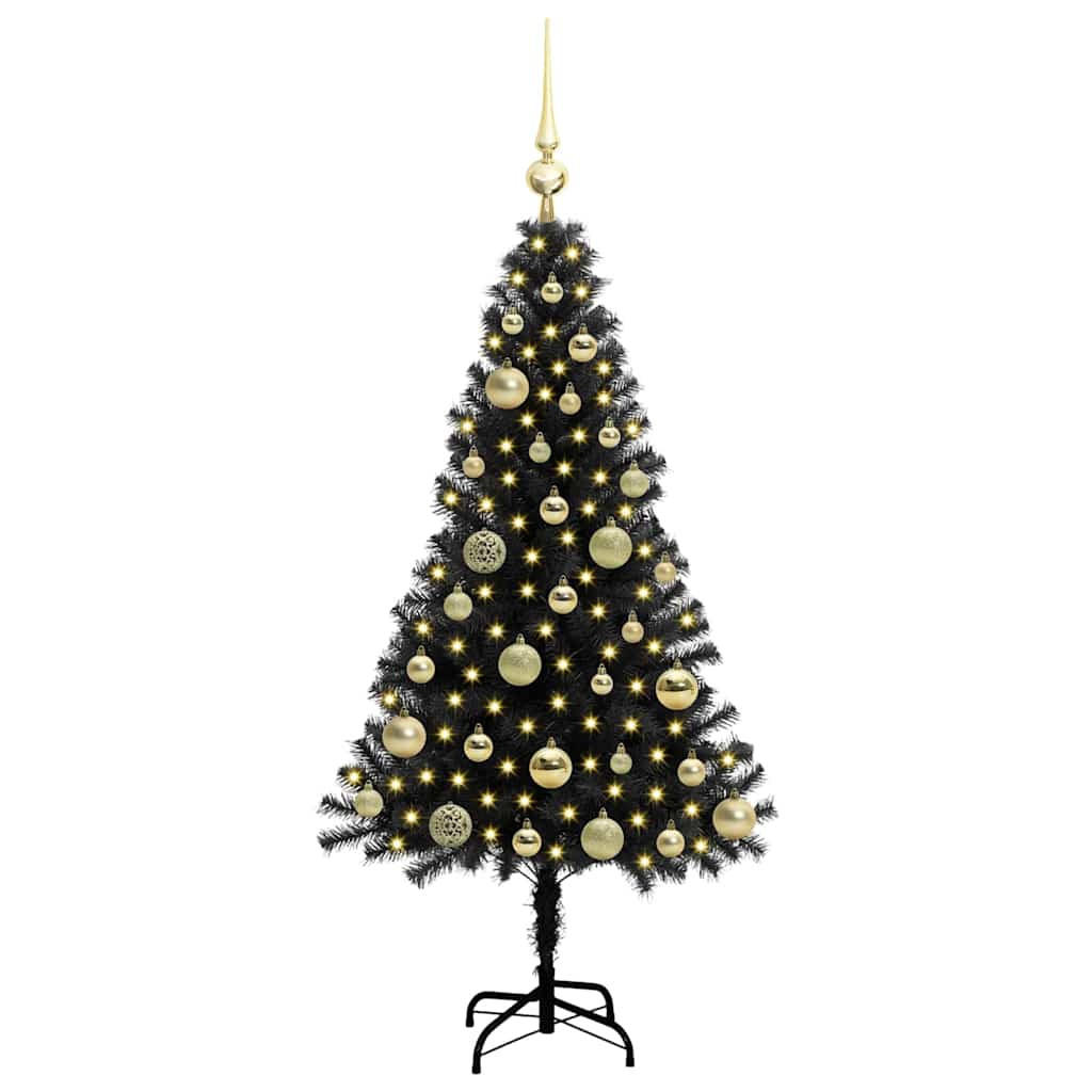 WEIHNACHTSBAUM 65/65/120 cm Schwarz PVC - Schwarz, Kunststoff (120cm) - vidaXL