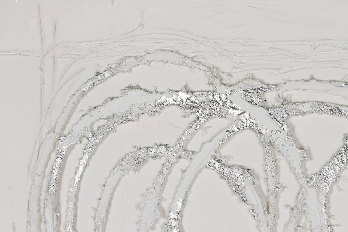 ACRYLBILD HANDGEMALT 60/90 cm - Weiß/Grau, Holz/Textil (1.4/90cm) - KUNSTLOFT