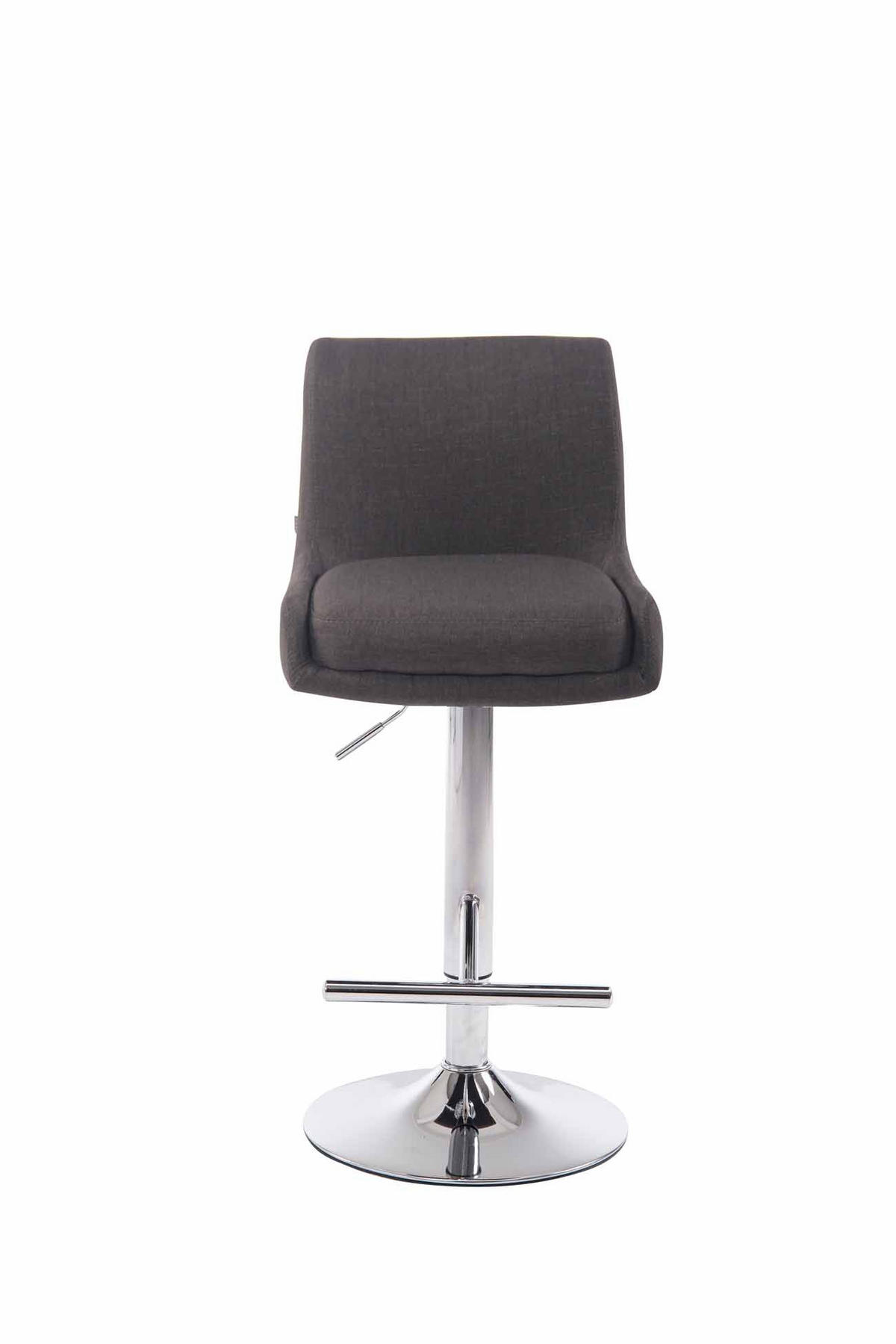 BARHOCKER Stoff dunkelgrau - Chromfarben/Dunkelgrau, Textil/Metall (43/90/50cm) - CLP