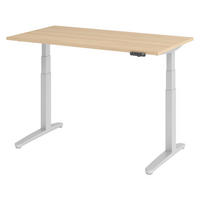 SCHREIBTISCH elektrisch XBHM 80/140/74 cm in Eichefarben/Silberfarben - Eichefarben/Silberfarben, Holzwerkstoff (80/140/74cm) - bümö