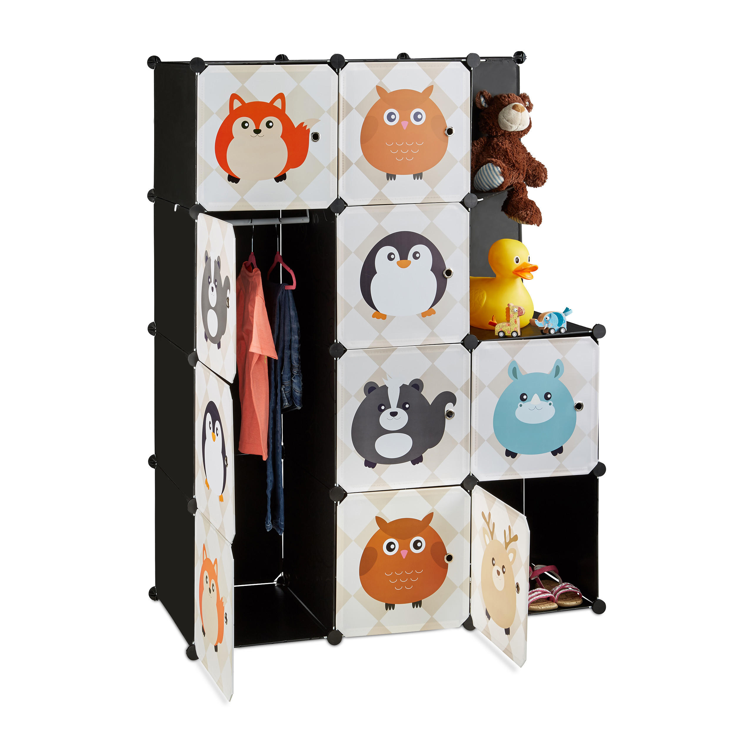STECKREGAL Kinderzimmer - Multicolor, Kunststoff/Metall (110.5/145/46.5cm) - Relaxdays