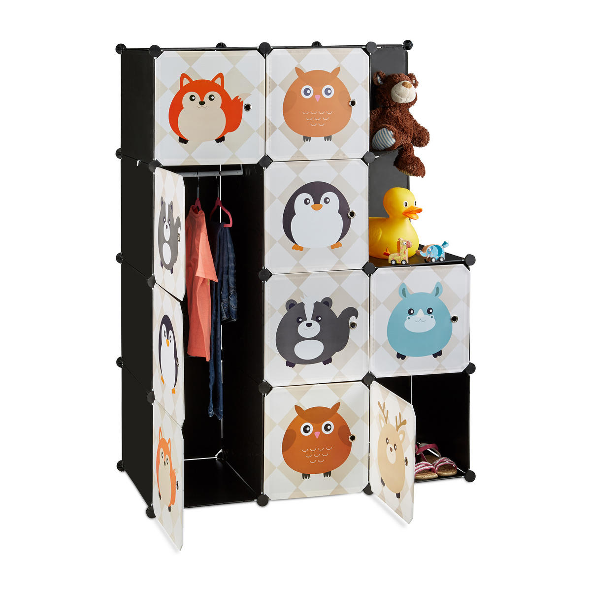STECKREGAL Kinderzimmer - Multicolor, Kunststoff/Metall (110.5/145/46.5cm) - Relaxdays
