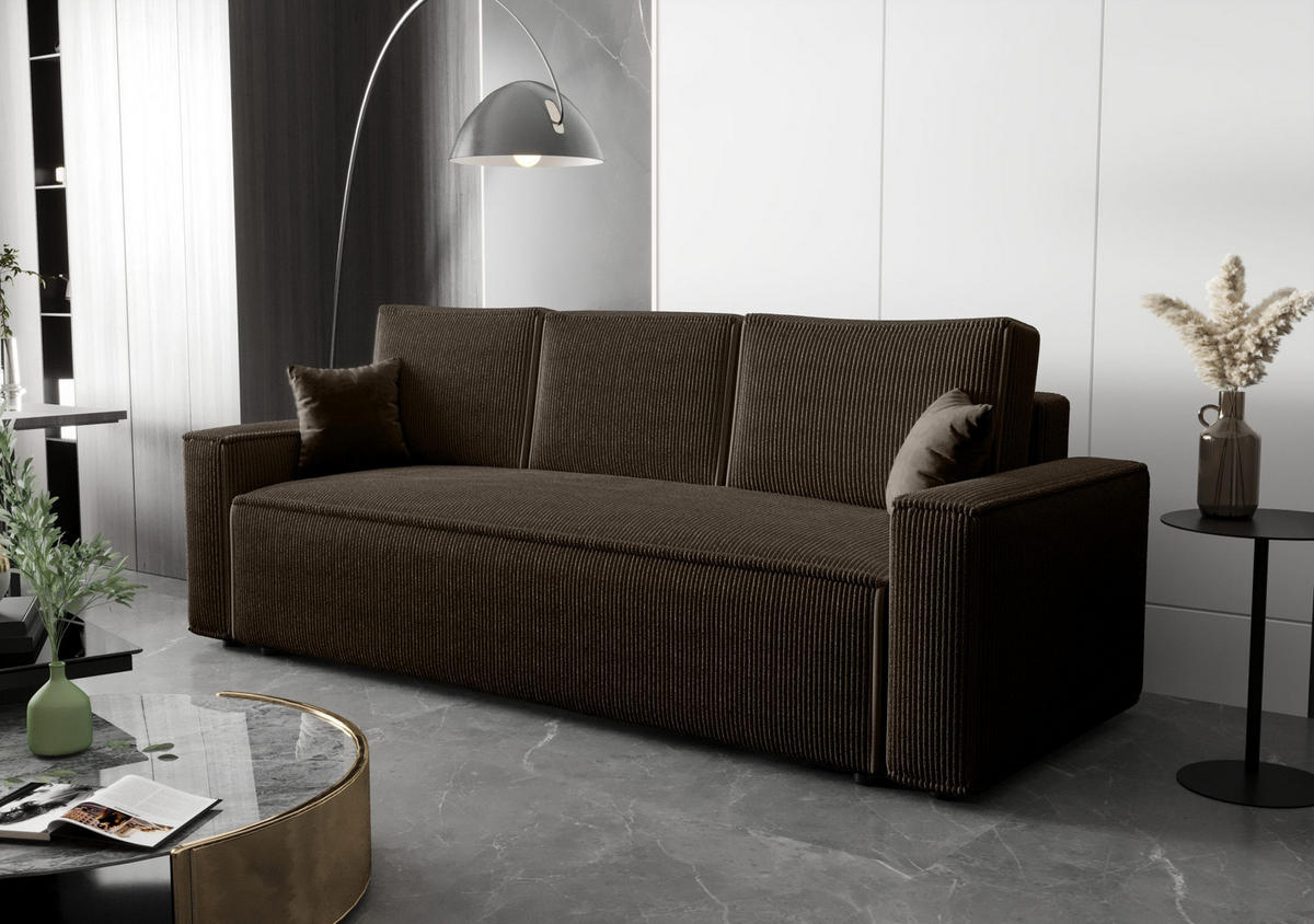 SCHLAFSOFA mit Bettkasten Eldon Dunkelbraun - Dunkelbraun, Textil (230/89/85cm) - Fedve