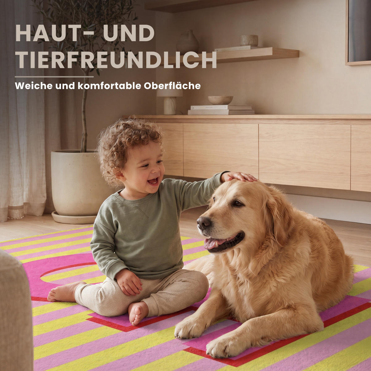 TEPPICH - Text - Streifen - Rosa - 180x120 cm - Pink, Kunststoff/Textil (180/0.4cm) - OnlyWow