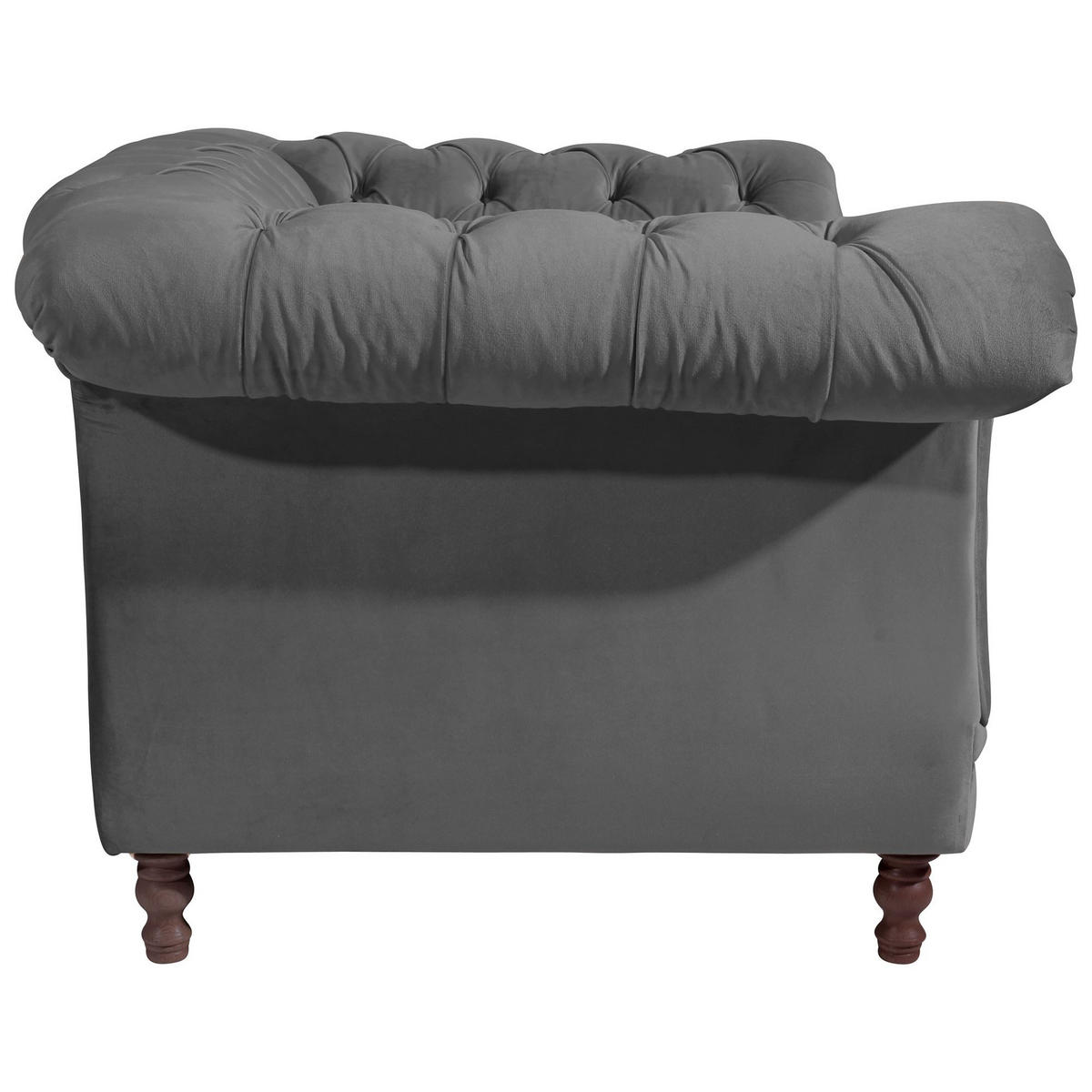 CHESTERFIELD Sessel Kaylin Samtvelours anthrazit - Anthrazit, Kunststoff (100/80/167cm) - 58aufmkessel