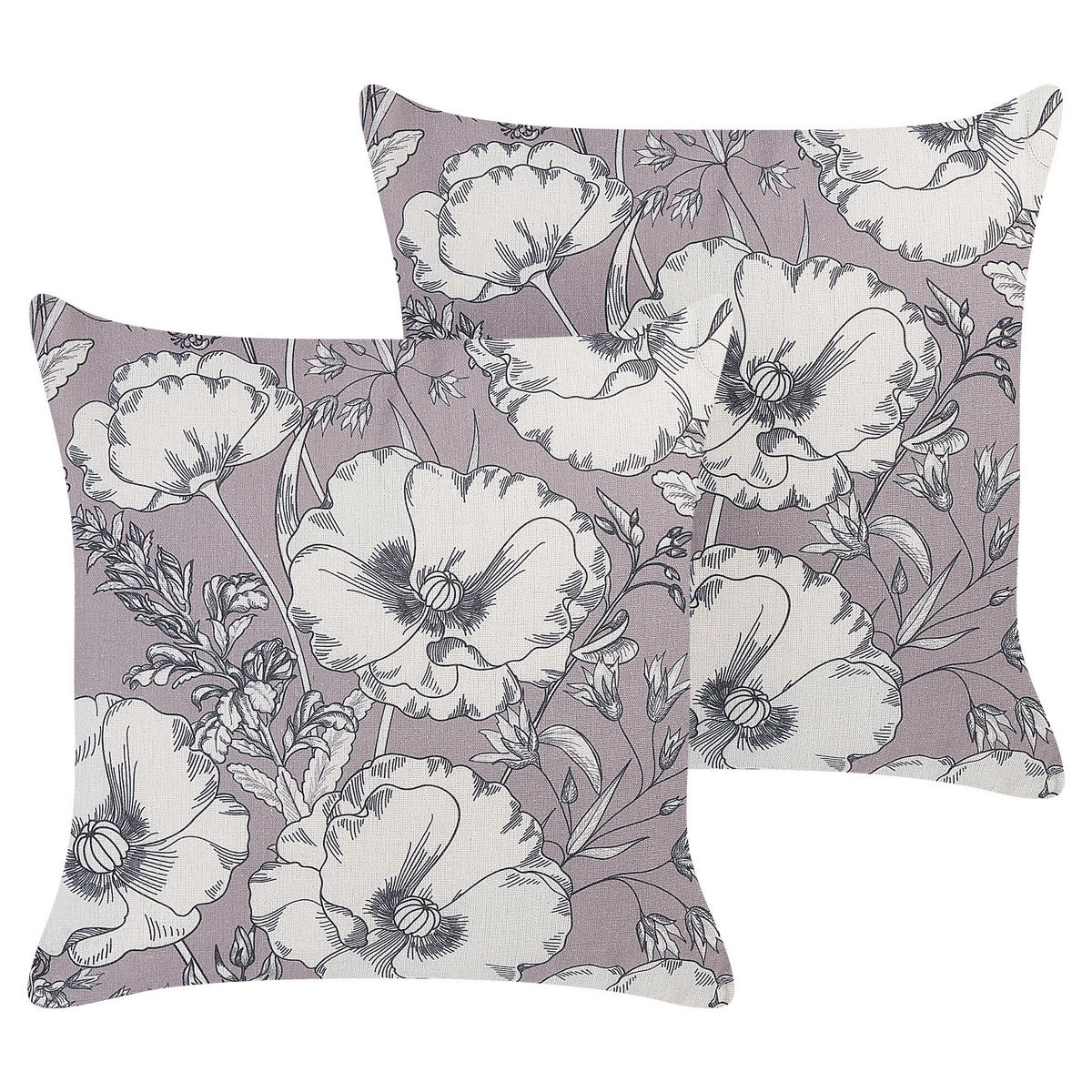 DEKOKISSEN 2er-Set Cremeweiß 45/45 cm Sophora - Ecru, Textil (45/45cm) - Beliani