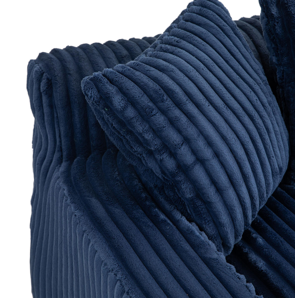 CHAISELONGUE aus Cord 125x155 cm Navy mit 3 Kissen - Blau, Textil (155/63/125cm) - Meubliv