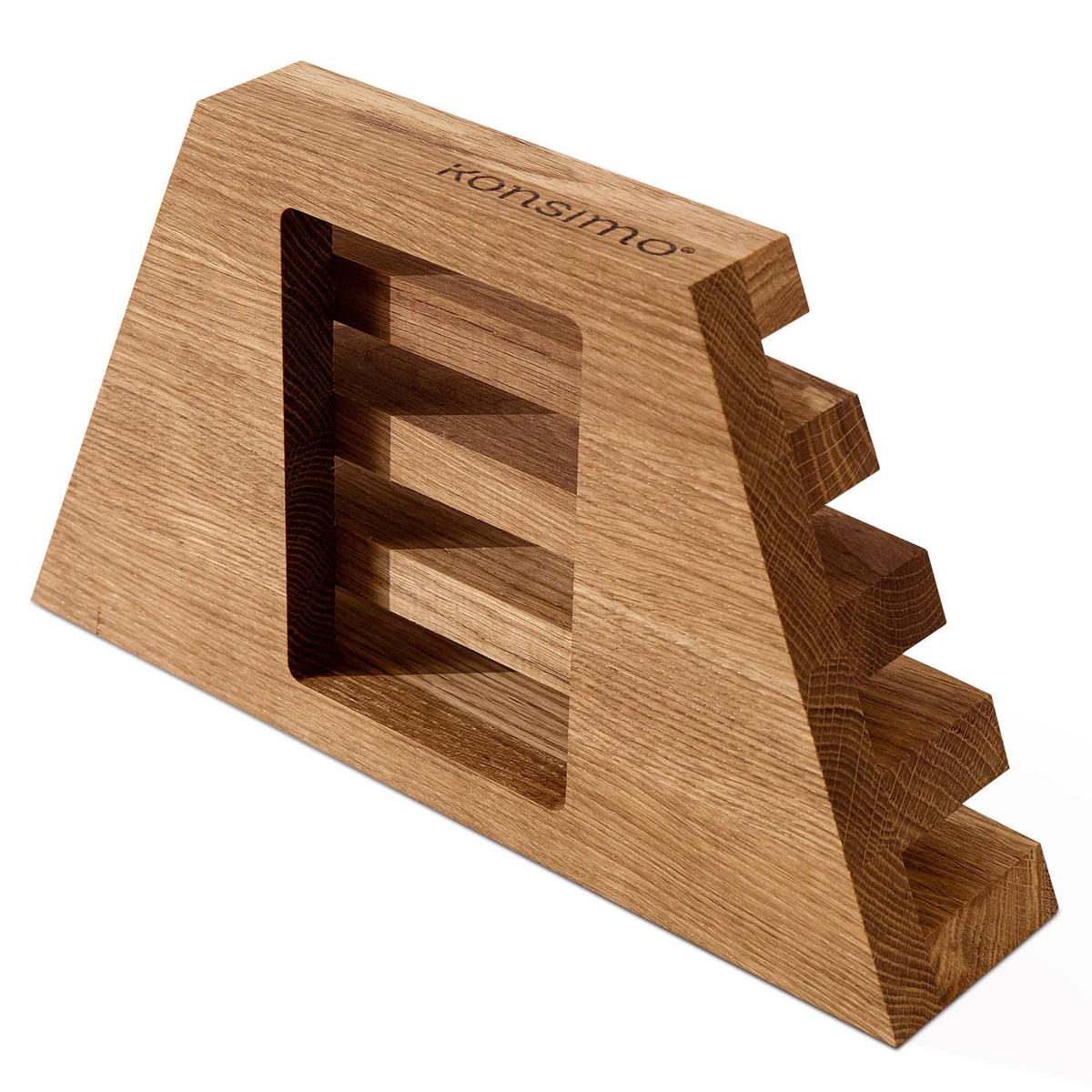 SCHNEIDEBRETT Set mit Halter Hemero 4tlg - Eichefarben, Holz (25/8cm) - KONSIMO®